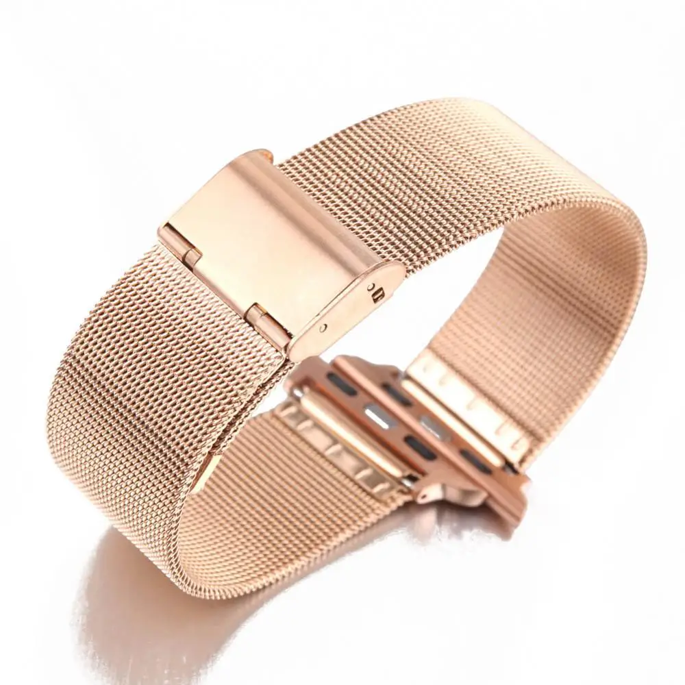 Rose gold Ремешок BUMVOR для Apple Watch, 40 мм, 44 мм, 42 мм, 38 мм, металлический ремешок для браслетов, серебристый, розовое золото, пряжка, роскошные нержавеющие Ремешки для наручных часов - Цвет ремешка: Rose gold