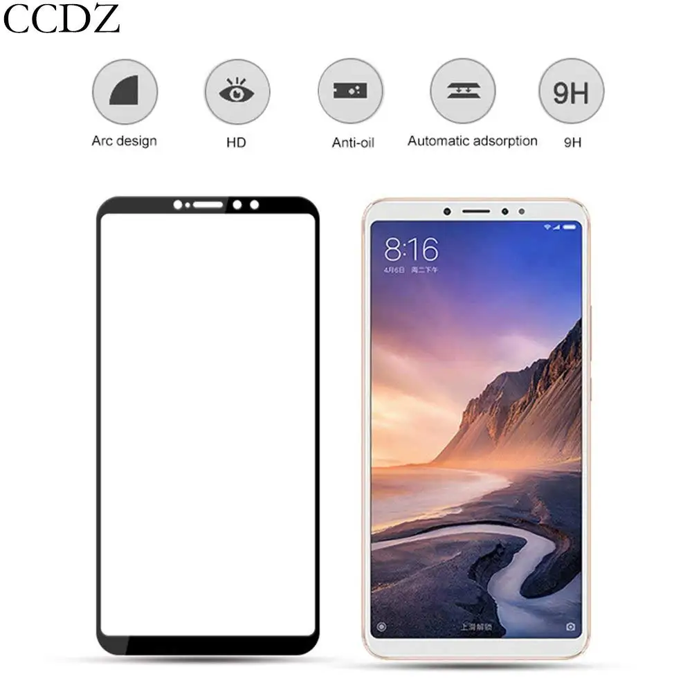 Полное покрытие из закаленного стекла для Xiaomi Mi Max 3 MAX3 защитный закаленный чехол