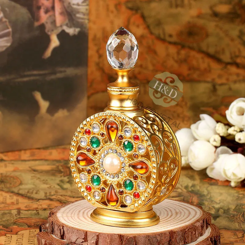 12ml Diamante Retro Antique Hollow Out Glass Perfume Bottle Empty Cosmetic Container | Красота и здоровье