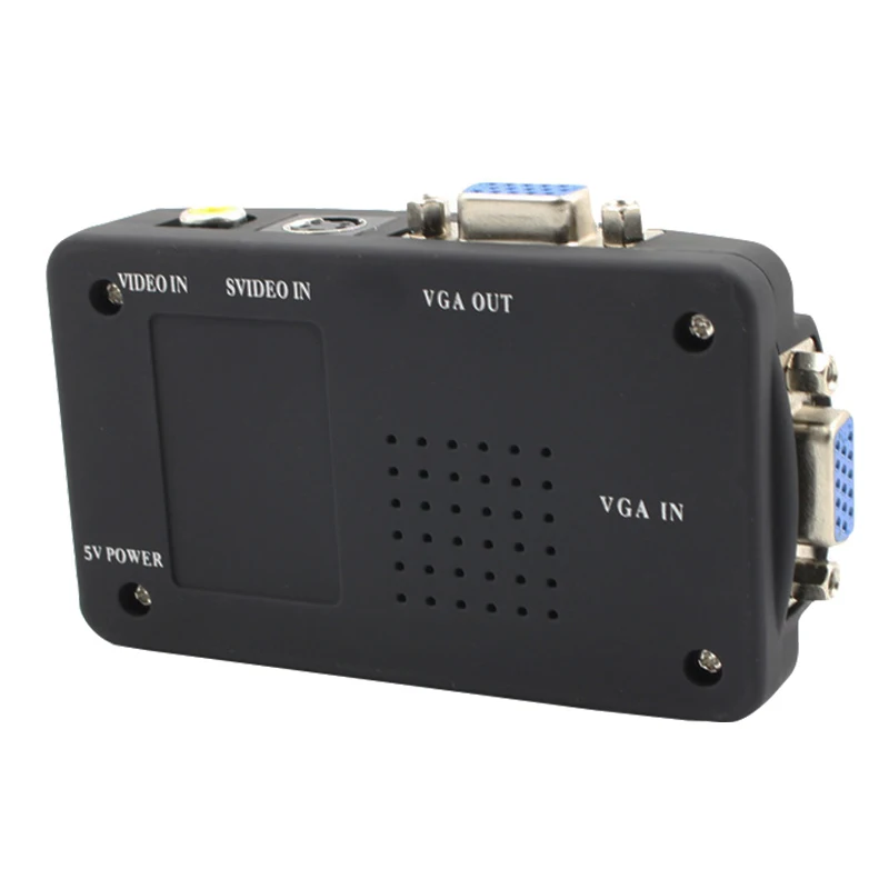 S-video Композитный RCA AV в VGA конвертер с USB питания для ТВ к ПК конвертер(VGA кабель не входит в комплект