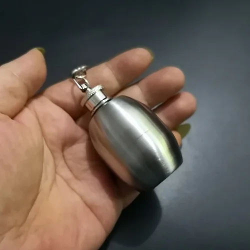 GC-2Aansi S lei Мини 1 унция 304 нержавеющая сталь овальной формы бутылка креативная наружная портативная бутылка с уплотнением русская бутылка - Цвет: GC-2Aansi S lei