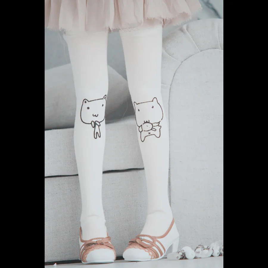 Белый BYBJDHOME, Новая Одежда для куклы кукла, использовать BJD, одежда, Чулки с принтом, анти-пятна, ежедневные поставки - Цвет: Белый