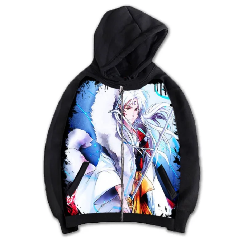 High-Q унисекс аниме Cos Inuyasha Higurashi Kagome Sesshoumaru толстовка на молнии с капюшоном