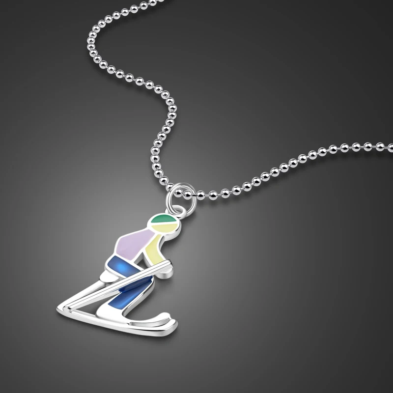 

Женские модели, ожерелье из стерлингового серебра 925 пробы, милый стиль, мультяшный кулон, дизайн, твердая цепочка из серебра с бусинами, оча...