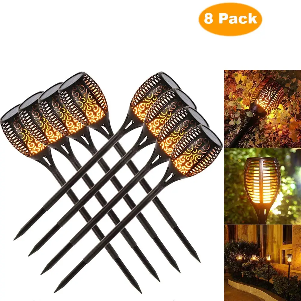 8 Pcs Solar lamps Солнечное Пламя мерцающий садовый светильник фонарь светильник IP65 Открытый Точечный светильник s ландшафтное украшение Светодиодная лампа для садовых дорожек - Испускаемый цвет: 8 Pcs Solar lamps