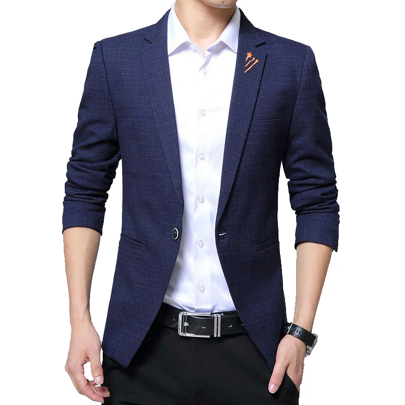 Мужской Блейзер облегающий блейзер в клетку большие размеры 2020|fitted mens blazer|mens plaid