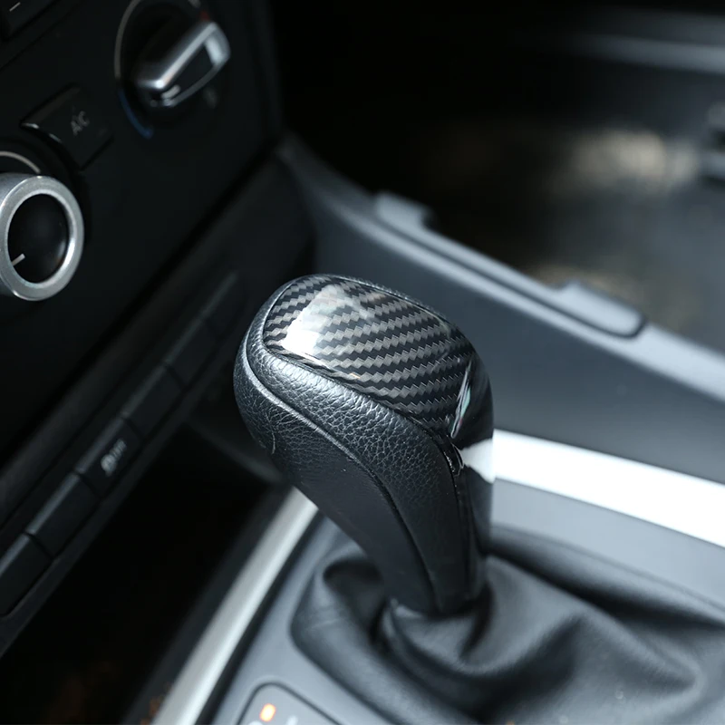 For E48 E61E64 E65 E85 E86 E83 E53 E81 E82 E87 E90 E91 E92 E93 F01 Carbon Fiber ABS Car Gear Shift Head Cover Trim | Автомобили и