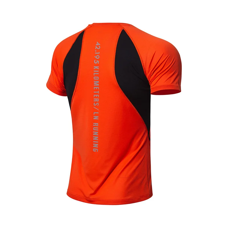 Li-Ning мужские футболки для бега на сухой Смарт 100% полиэстер облегающая футболка с