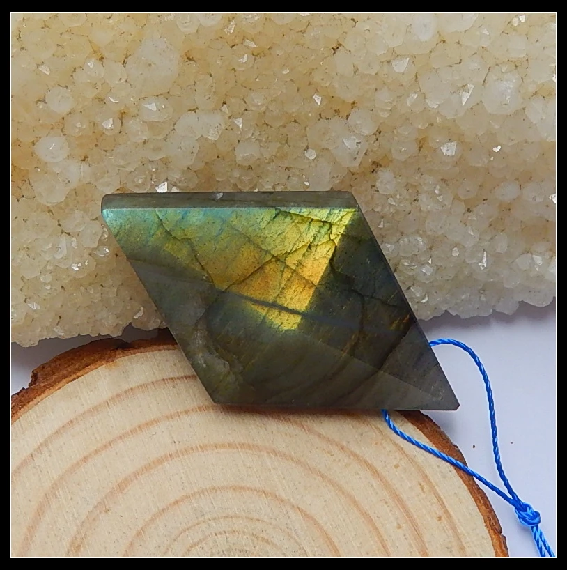 Ожерелье-подвеска из мерцающего лабрадорита с фасетированным камнем, 47x21x13 мм, 17,3 г, модный аксессуар для ювелирных изделий, распродажа 1 шт.