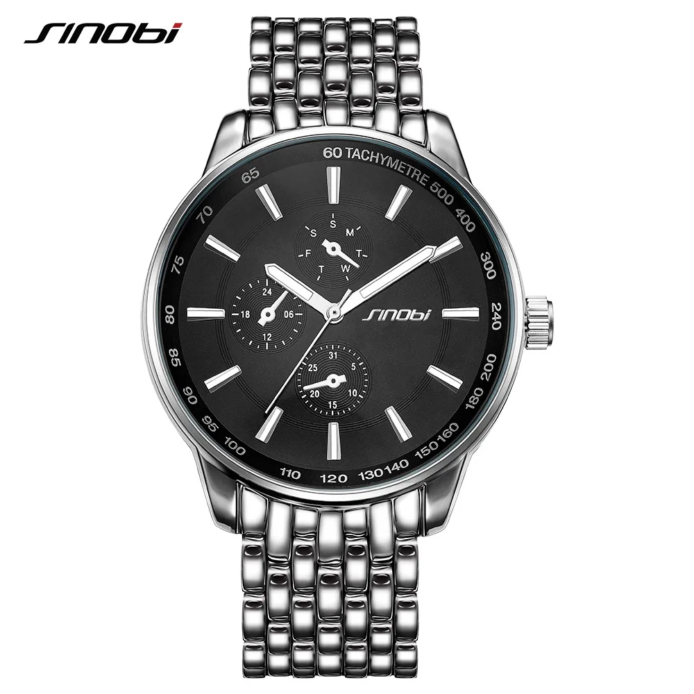 11S9268G04 SINOBI Мужские часы Топ бренд класса люкс металлический ремешок наручные часы для мужчин s подарок кварцевые часы Скидка Relogio Masculino скидка продукт - Цвет: 11S9268G04