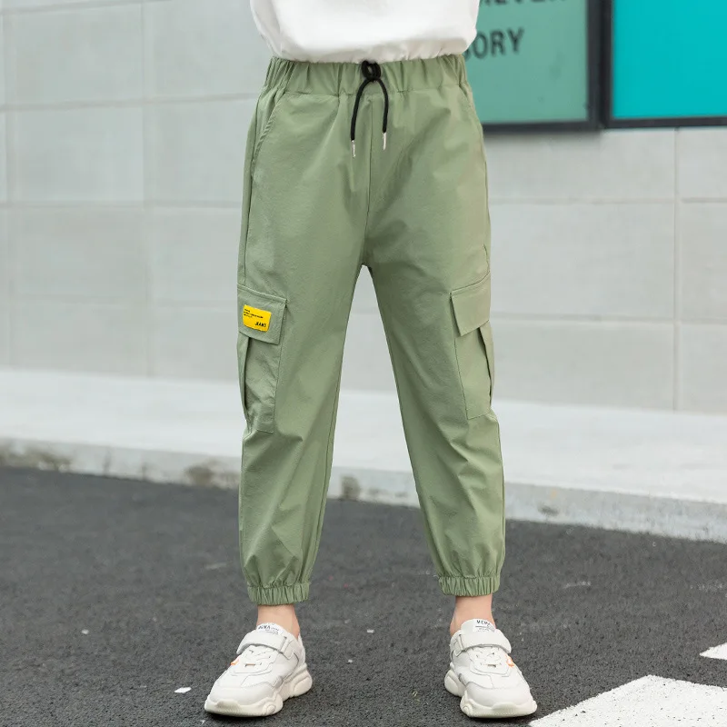 Подростковые брюки для мальчиков спортивные длинные штаны бега с защитой от