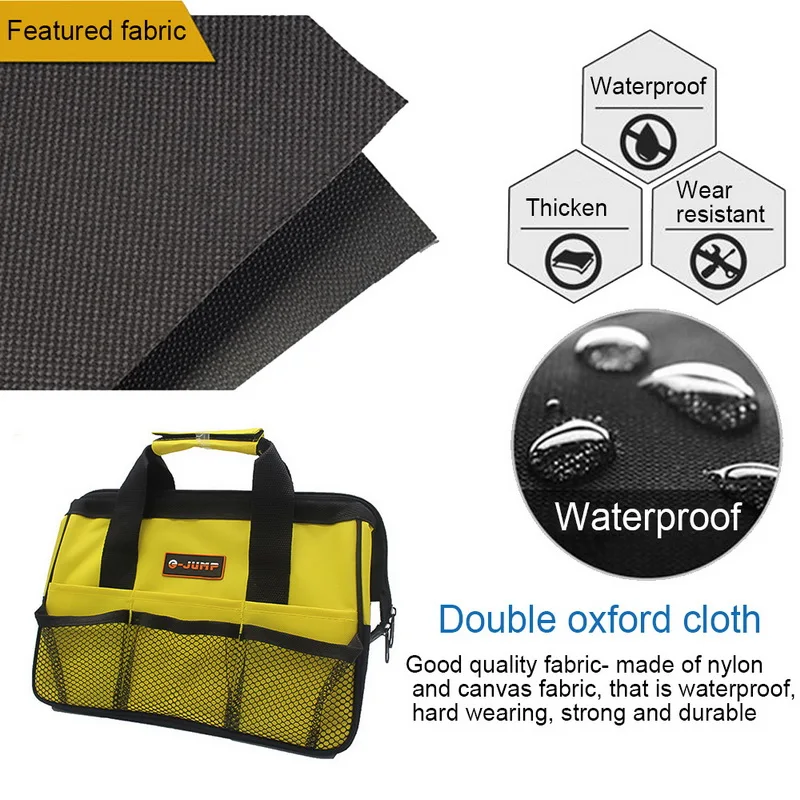 

Urijk 1pcs Multifunction Nylon Canvas Waterproof Tool Bags Portable Double Oxford Colth Storage Bag Close Top Wide Mouth