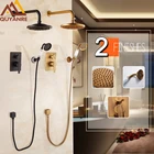 Смесители для душа Quyanre для ванной комнаты, античный настенный скрытый кран для ванной комнаты, набор для душа, смеситель