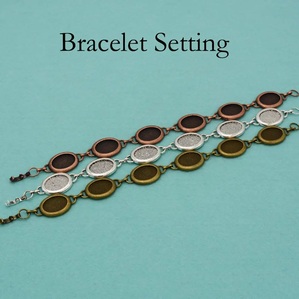 Заготовка для браслета 13x18 мм лоток овальное гнездо камня Безель ручной работы