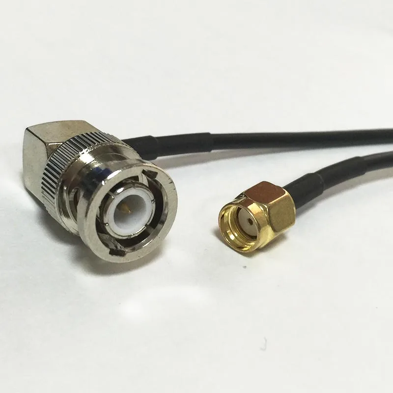 

New BNC Male Right Angle Switch RP-SMA Male Plug pigtail cable RG174 Wholesale 20CM 8" Adapter