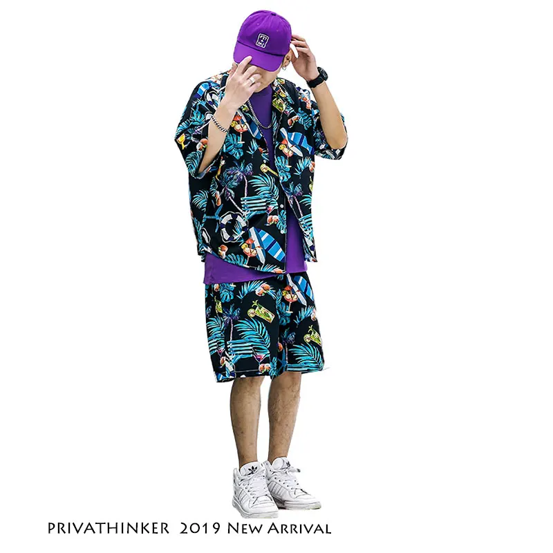 Мужской спортивный костюм Privathinker винтажный из 2 предметов с коротким рукавом в