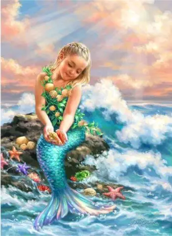 Сделай Сам Русалка алмазная картина полностью квадратная Алмазная вышивка