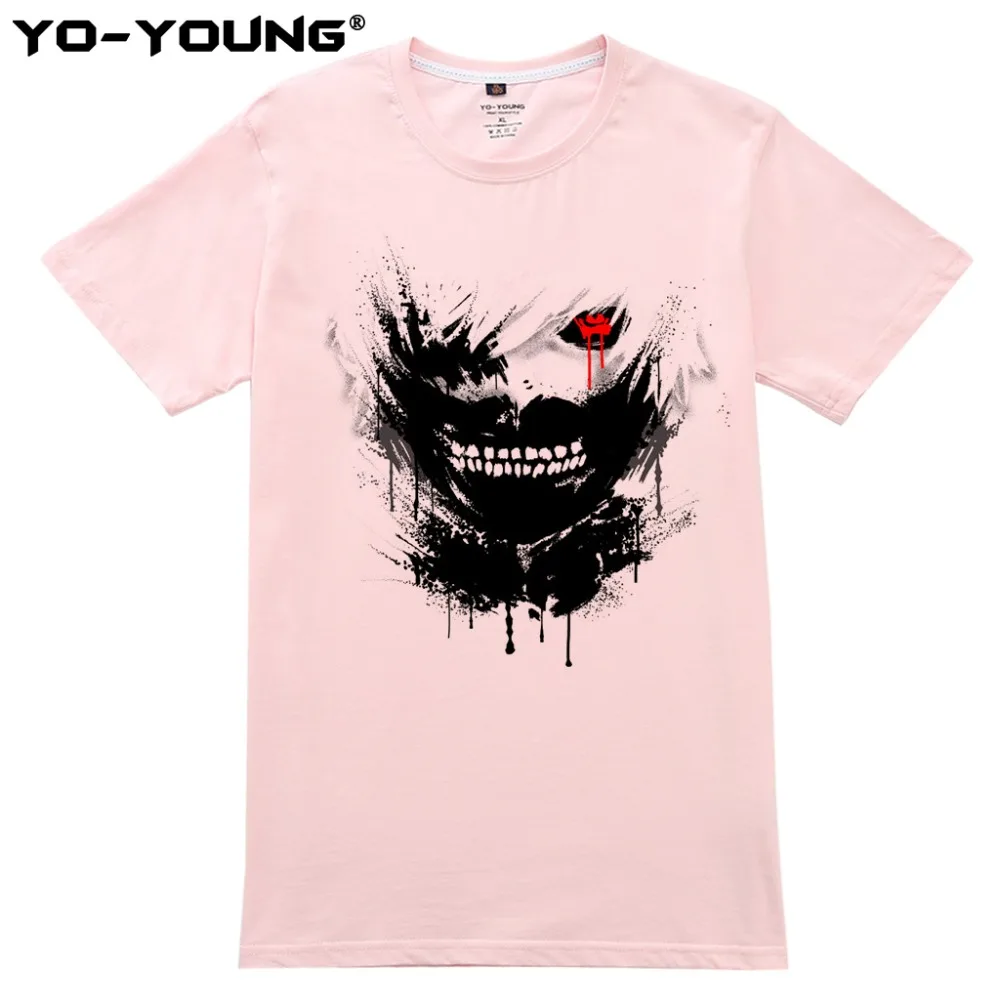 Yo = Young Anime Tokyo Ghoul Летняя мужская футболка с цифровым принтом 100% 180 г чёсаный хлопок