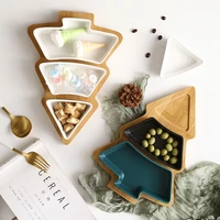nordic compartment home christmas fruit platter melon seeds dried fruit candy dish snack dish ceramic snacks wf530202
