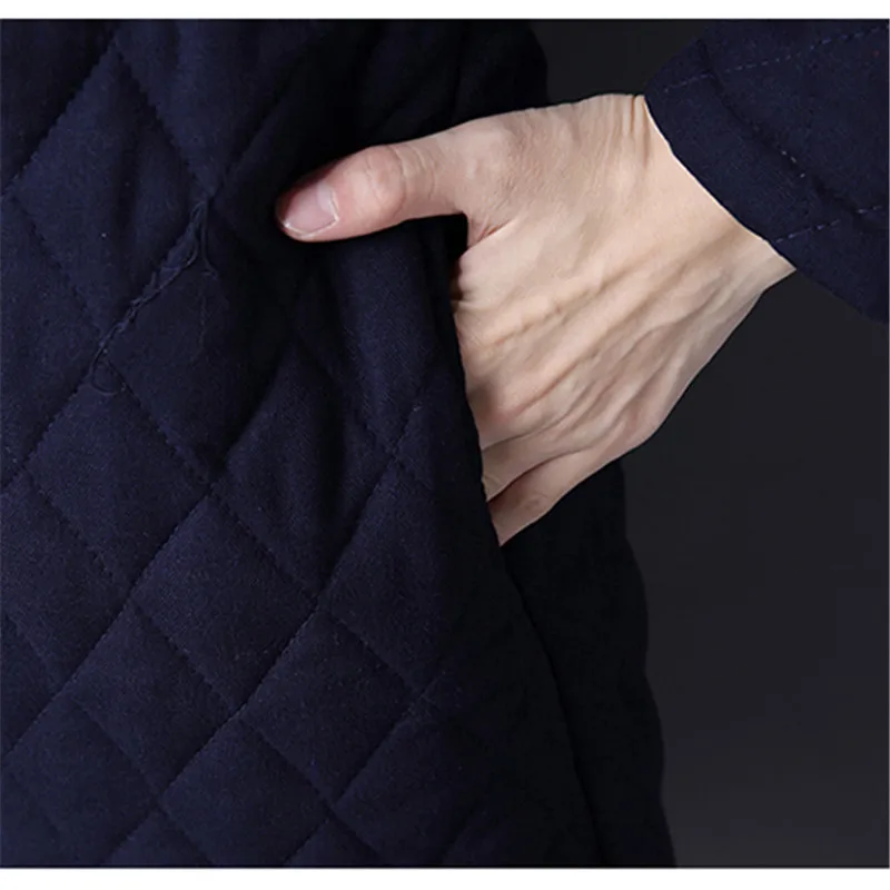 

Print Large Size Long-sleeved Cotton Coats Female 2018 Winter New Fashion Retro Loose Thick Plus Velvet Warmth Long Padded CX189