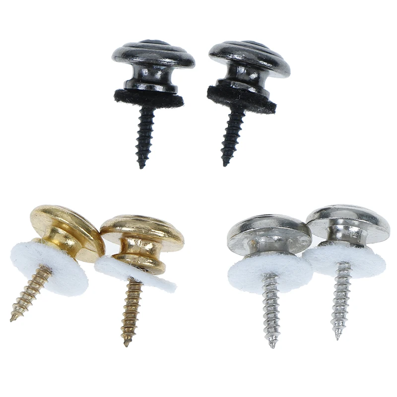 

2Pcs Silver/Black Guitar Strap Lock Copper Guitar Strap Locks Mushrooms Heads Guitar Bass Strap Locks Pins Belt Buckle Buttons