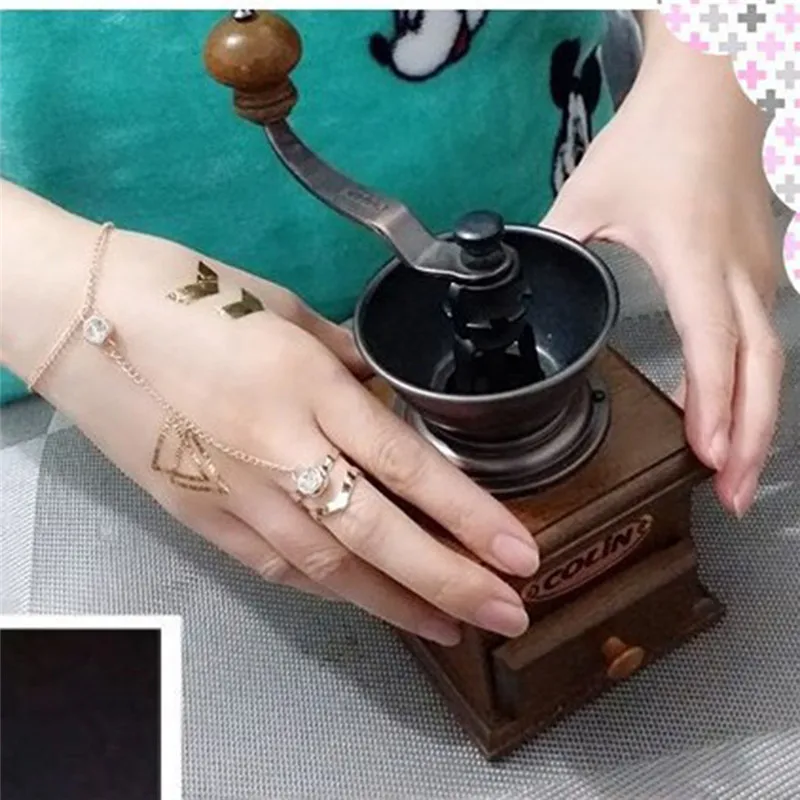 Модные золотистые стразы ручной браслет для женщин Снежинка крест &quotПальмовые