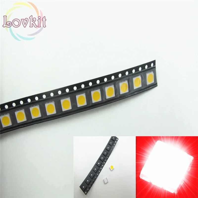 1000 шт. 5050 SMD PLCC 6 красный светодиодный SMD/SMT 3 CHIPS Ультраяркий свет излучающие диоды