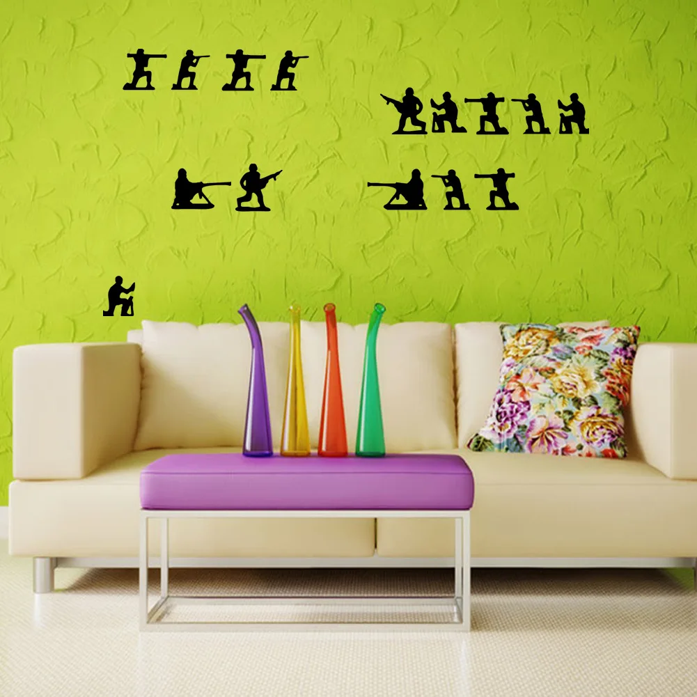 Военные армейские литтовые солдатские настенные наклейки с оружием для