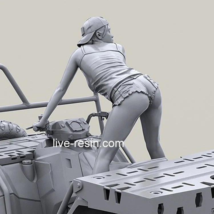 1/35 девушка всадник с видом на квадроцикл без квадроцикла полимерная модель