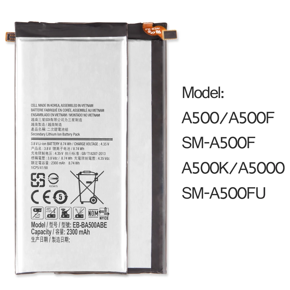 Srjtek для samsung Galaxy A5 2015 инструмент с аккумуляторным источником питания EB-BA500ABE 2300 mAh