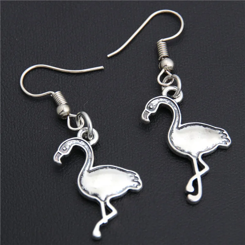 1 пара (2 шт) серебряный цвет птица кулон животное висячие серьги ручной работы Diy