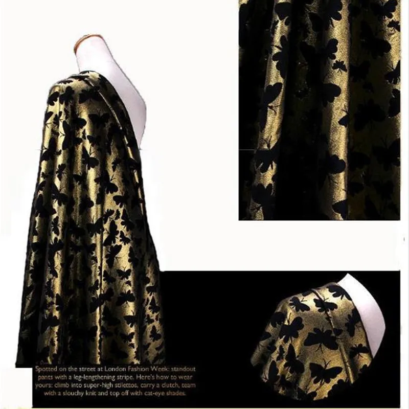 CF433 модная Высококачественная жаккардовая ткань с золотыми бабочками