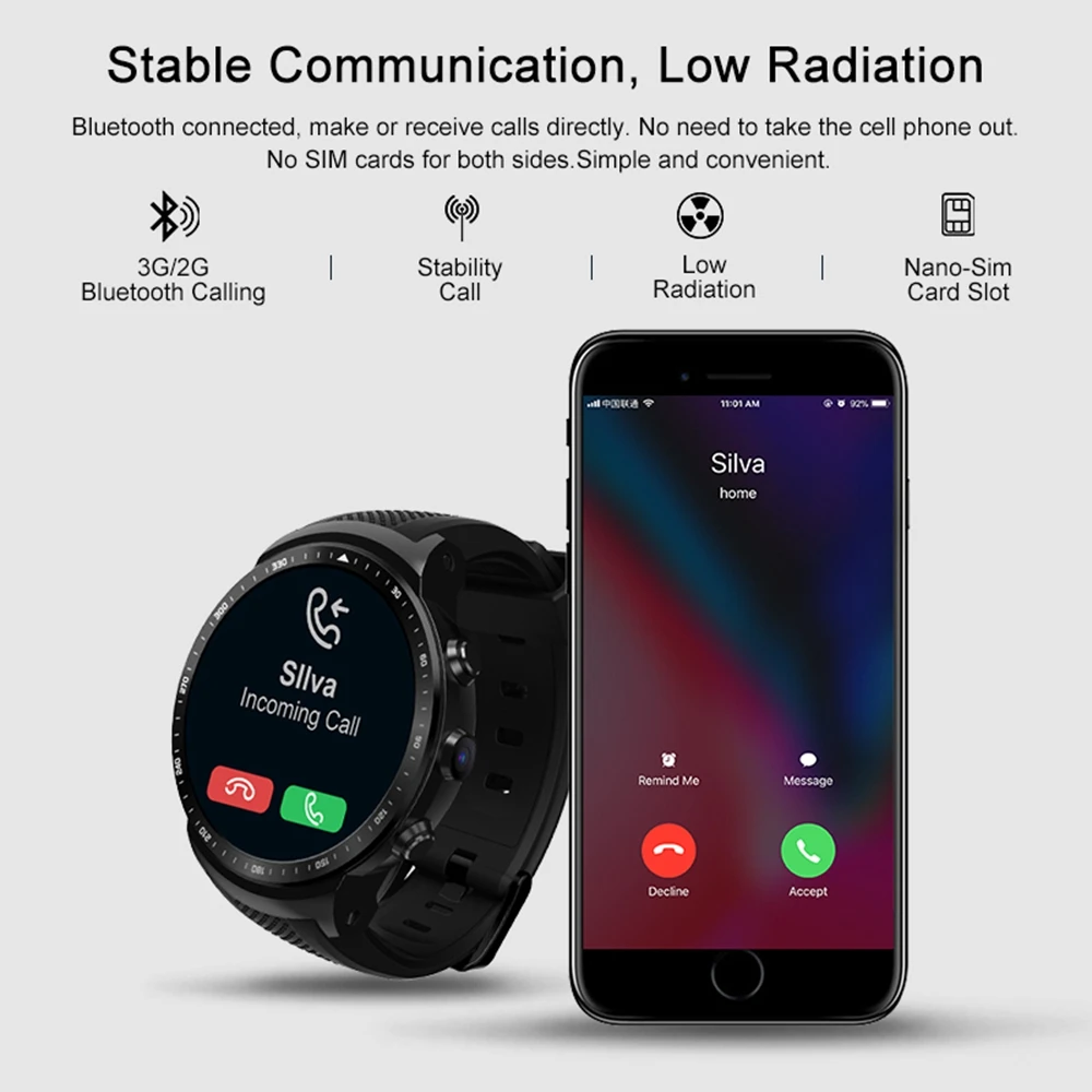 Zeblaze THOR PRO 3G Android Smart Watch 1GB + 16GB GPS Touch Screen WiFi Bluetooth Men's Heart Rate Monitor | Электроника