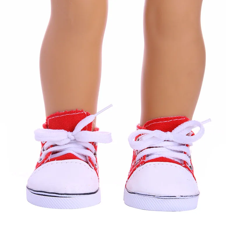 Luckdoll однотонная парусиновая обувь подходит 18 дюймов американский и 43 см Кукла одежда аксессуары, игрушки для девочек, поколение, подарок на день рождения