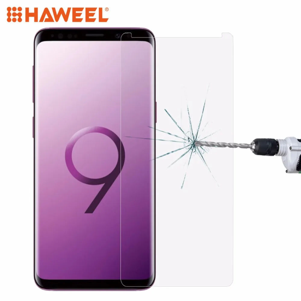 HAWEEL для Galaxy S9 + 0 26 мм 9 H твердость поверхности 2.5D изогнутый край полный Экран