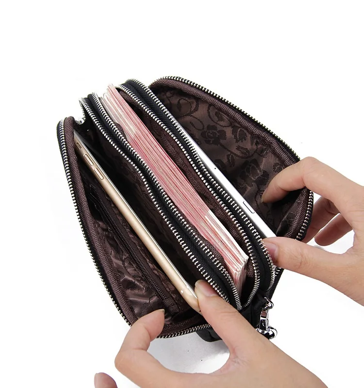 Женский кошелек из натуральной кожи вместительный трехслойный бумажник на