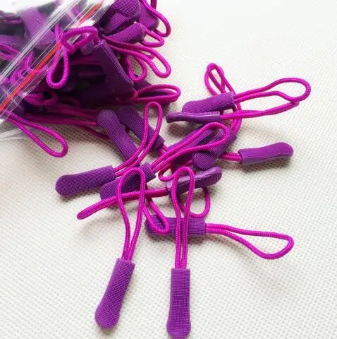 PURPLE 20 шт./упак. микс Цвет шнур застежки-молнии с ремешком Lariat черного цвета для Аксессуары для одежды п - Цвет: PURPLE