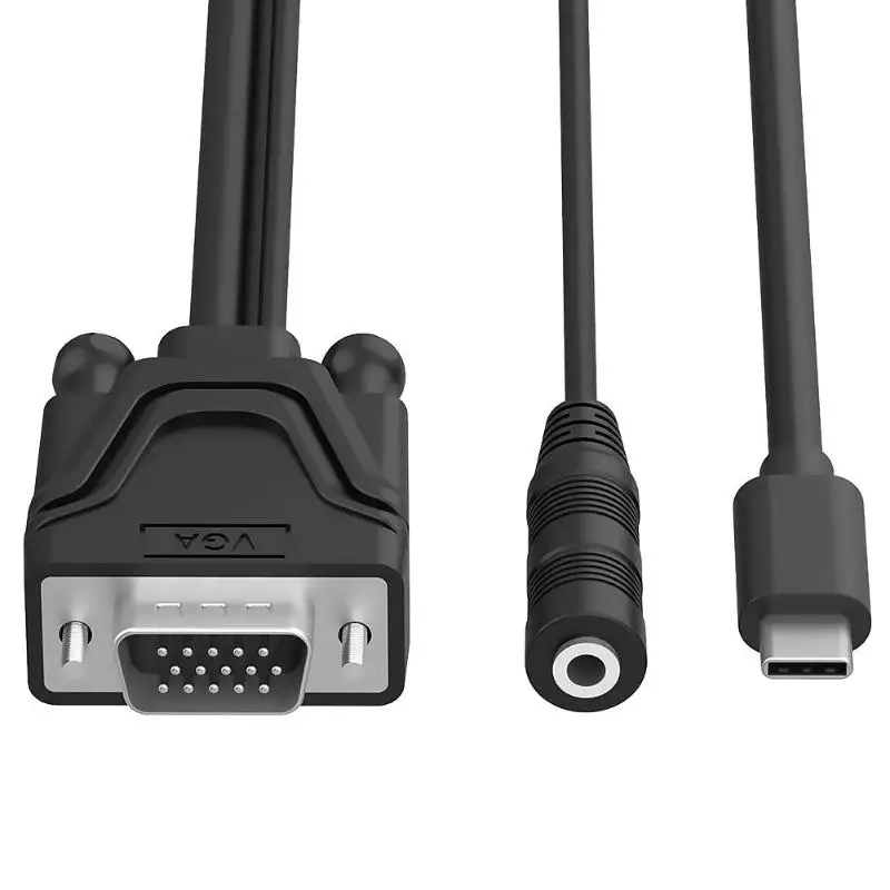 USB C концентратор Type-C к VGA 3 5 мм аудио порты ТВ видео конвертер адаптер кабель