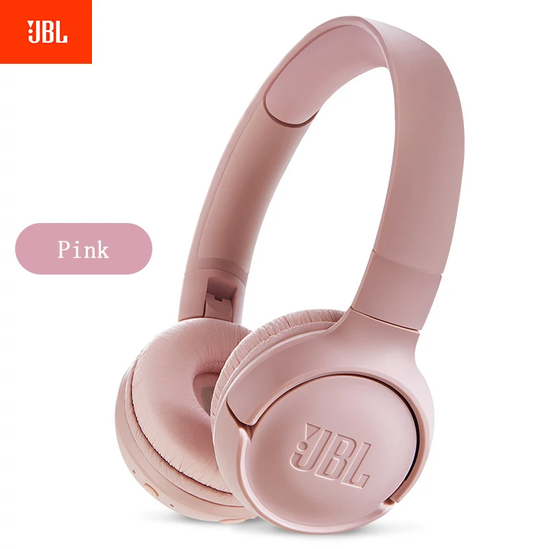 Pink JBL T500BT Bluetooth Беспроводные наушники с микрофоном чистый Бас Звук шумоподавление портативная складная гарнитура спортивные наушники - Цвет: Pink