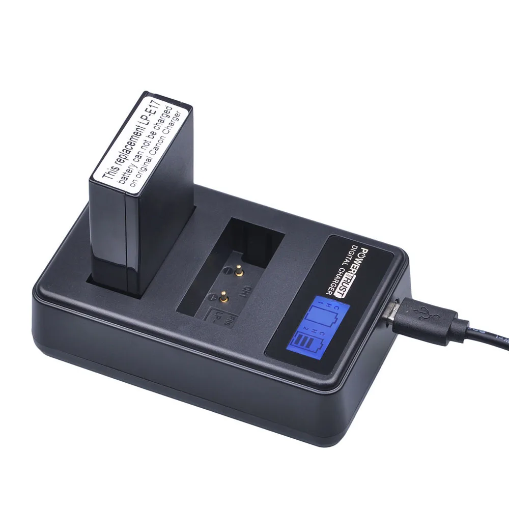 1X LP E17 LPE17 батареи + LCD USB двойное зарядное устройство для Canon EOS M3 M5 M6 Rebel T6i T6s T7i 750D 760D