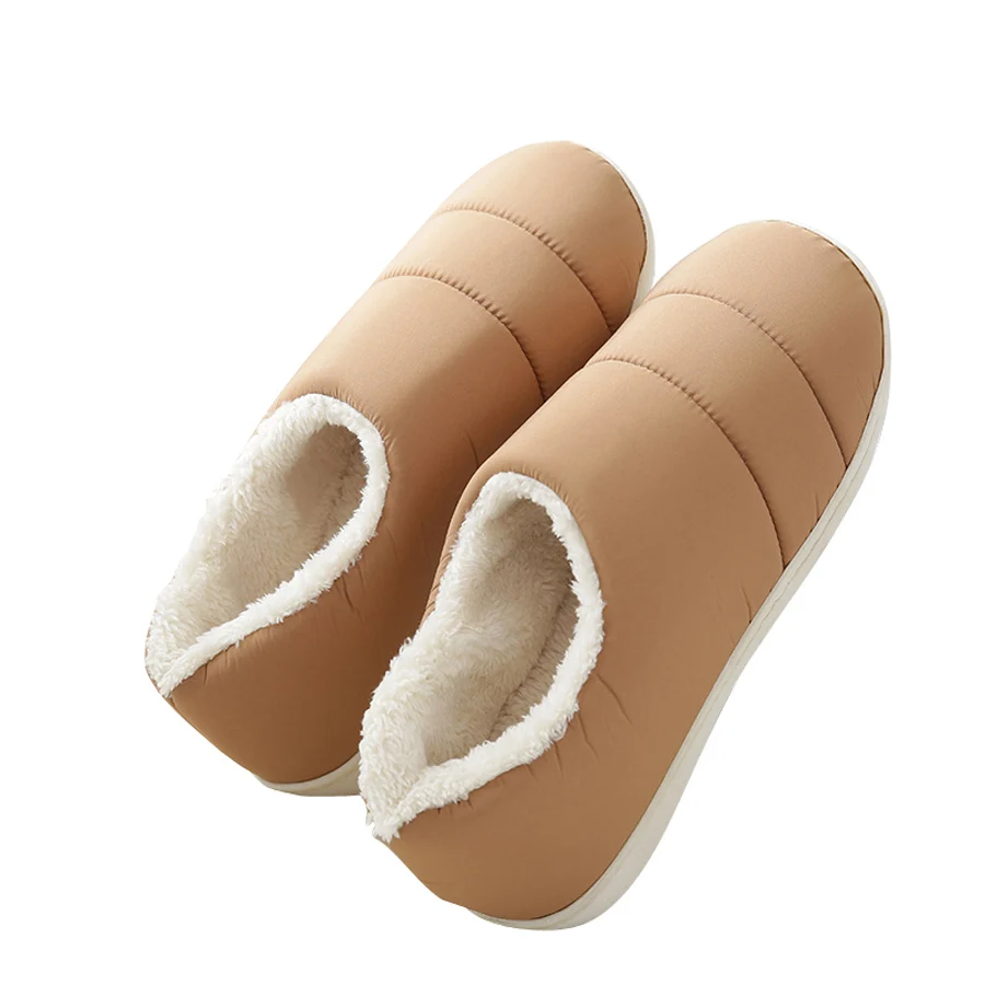 Теплые зимние меховые тапочки женские и мужские домашние шлепанцы для