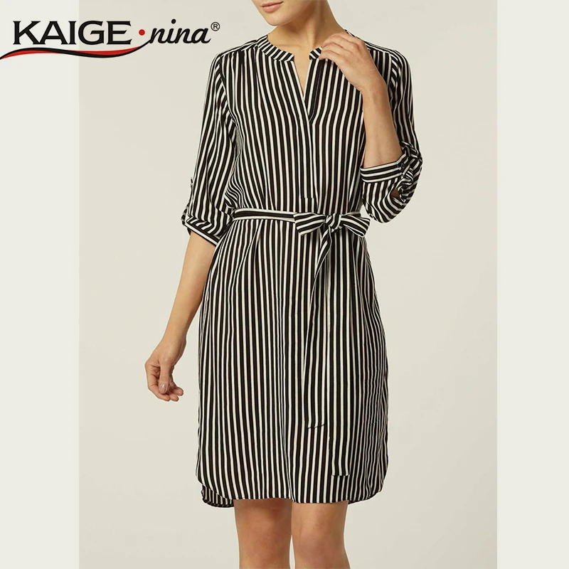 Kaige. Nina летнее Повседневное платье для женщин Винтажный бренд Desigual черно белое