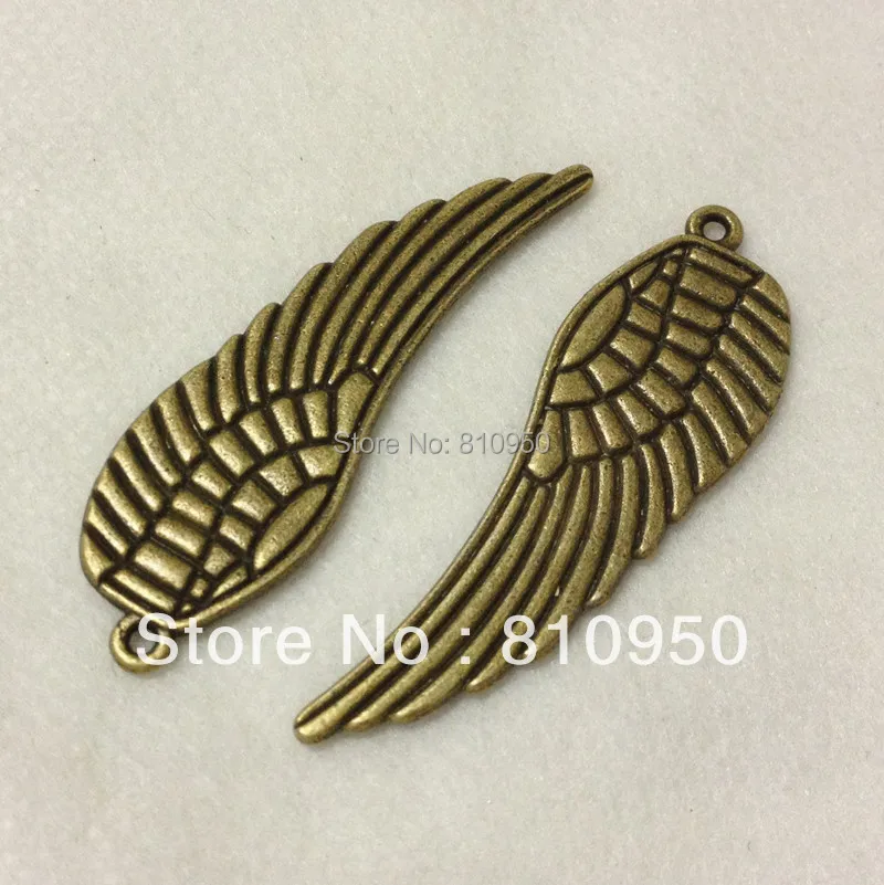 

40pcs 16x48mm Alloy Antique Bronze Wing Vintage Charms Jewelry Accessories