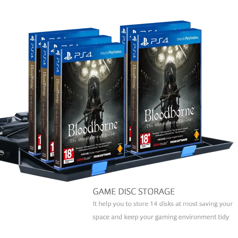 Вертикальная подставка и вентилятор охлаждения для Sony PS4 игры Держатель двойной