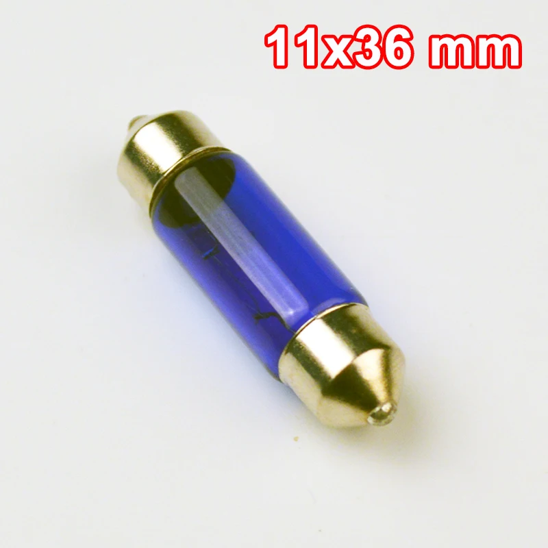 Flytop 10 шт. FESTOON натуральное голубое стекло 31 мм 36 39 41 44 C5W 12V5W SV8.5 супер белая