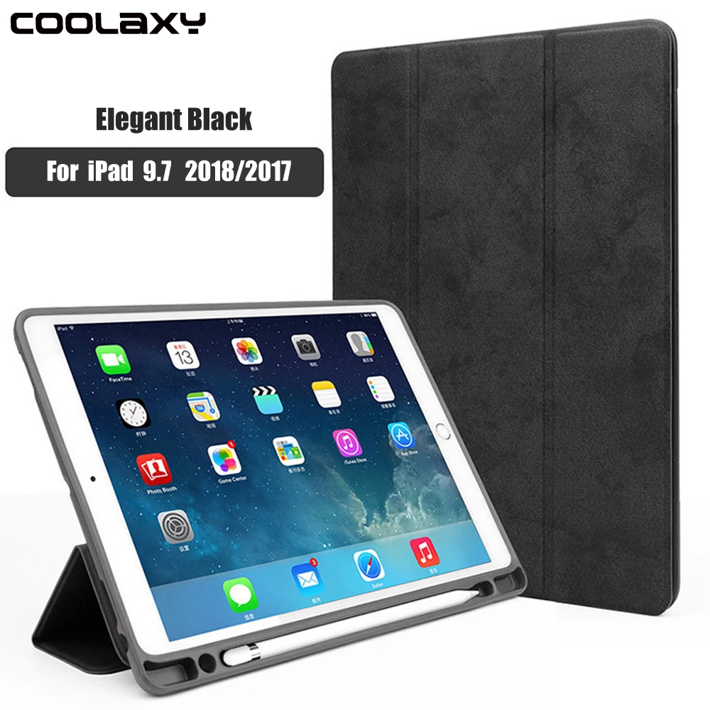 Чехол Coolaxy для IPad, мягкий силиконовый чехол для IPad, чехол-карандаш с тройной подставкой, умный чехол для Apple IPad, чехол 9,7