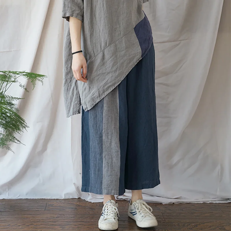 SCUWLINEN 2019 сезон: весна–лето Для женщин брюки Винтаж подходит ко всему
