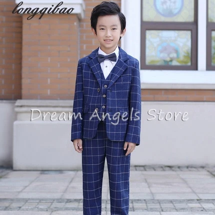 Лидер продаж 2017 синий Блейзер наивысшего качества для мальчиков 5 шт./компл.