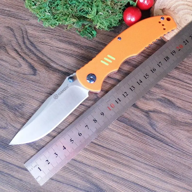 Оранжевый Ganzo G7501 жар-F7501 58-60HRC440C G10 или ручка из углеродного волокна, складной нож для выживания Отдых на природе нож карманный тактический - Цвет: Оранжевый