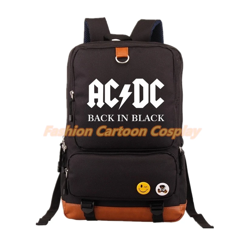 Группа AC/DC черная сумка рюкзак из конвы для ноутбука подростков Мужская школьная